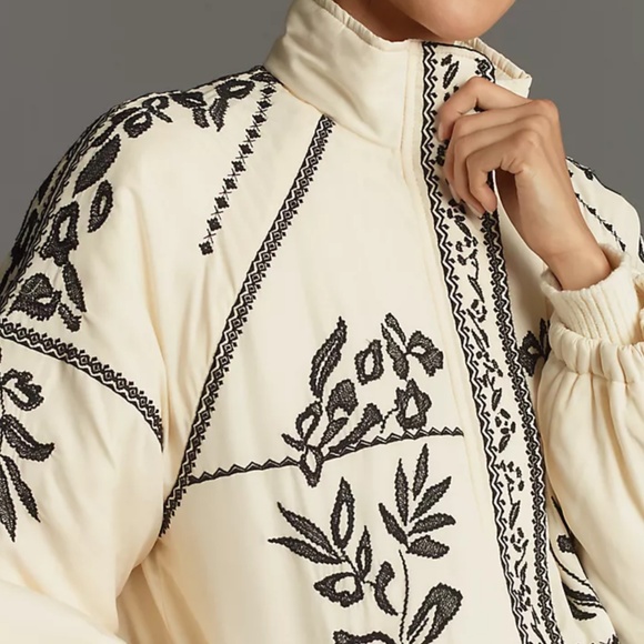 Anthropologie Embroidered Puffer Coat - Picture 5 of 8